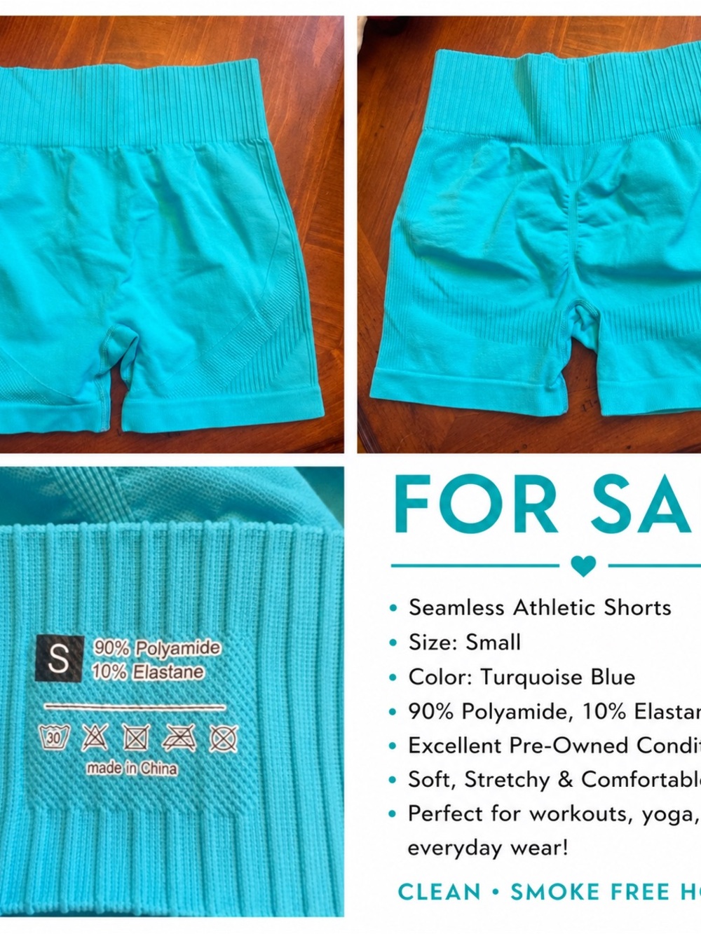 Source Unknown Turquoise Blue Seamless Athletic Shorts - Kids